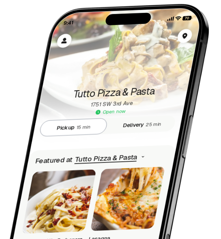 Tutto Pizza & Pasta app preview
